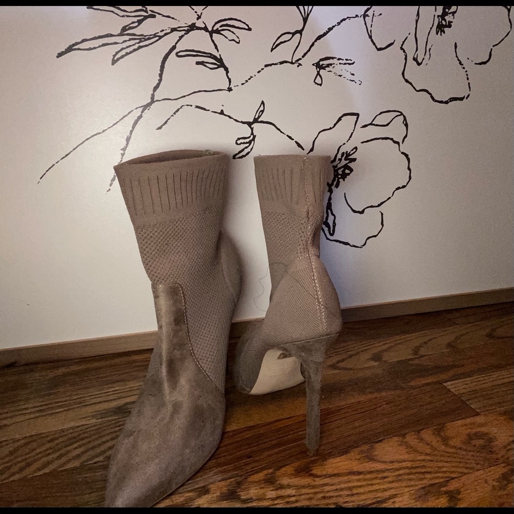 Faux suede sock boots